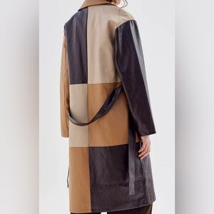 UO Milani Faux Leather Patchwork Coat